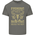 Fishing & Hunting Fisherman Hunter Funny Kids T-Shirt Childrens Charcoal