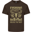 Fishing & Hunting Fisherman Hunter Funny Kids T-Shirt Childrens Chocolate