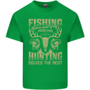 Fishing & Hunting Fisherman Hunter Funny Kids T-Shirt Childrens Irish Green