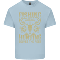 Fishing & Hunting Fisherman Hunter Funny Kids T-Shirt Childrens Light Blue