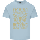 Fishing & Hunting Fisherman Hunter Funny Kids T-Shirt Childrens Light Blue