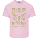 Fishing & Hunting Fisherman Hunter Funny Kids T-Shirt Childrens Light Pink