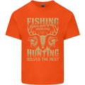 Fishing & Hunting Fisherman Hunter Funny Kids T-Shirt Childrens Orange