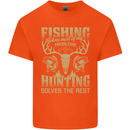 Fishing & Hunting Fisherman Hunter Funny Kids T-Shirt Childrens Orange