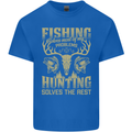 Fishing & Hunting Fisherman Hunter Funny Kids T-Shirt Childrens Royal Blue