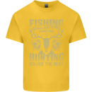 Fishing & Hunting Fisherman Hunter Funny Kids T-Shirt Childrens Yellow