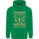 Fishing & Hunting Fisherman Hunter Funny Mens 80% Cotton Hoodie Irish Green