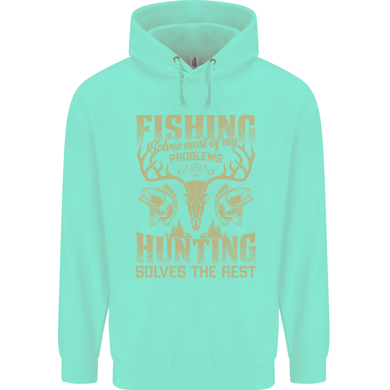 Fishing & Hunting Fisherman Hunter Funny Mens 80% Cotton Hoodie Peppermint