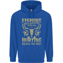 Fishing & Hunting Fisherman Hunter Funny Mens 80% Cotton Hoodie Royal Blue
