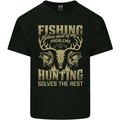 Fishing & Hunting Fisherman Hunter Funny Mens Cotton T-Shirt Tee Top Black