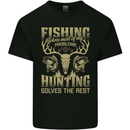 Fishing & Hunting Fisherman Hunter Funny Mens Cotton T-Shirt Tee Top Black