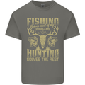 Fishing & Hunting Fisherman Hunter Funny Mens Cotton T-Shirt Tee Top Charcoal