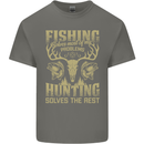 Fishing & Hunting Fisherman Hunter Funny Mens Cotton T-Shirt Tee Top Charcoal