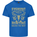 Fishing & Hunting Fisherman Hunter Funny Mens Cotton T-Shirt Tee Top Royal Blue