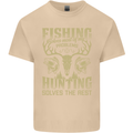 Fishing & Hunting Fisherman Hunter Funny Mens Cotton T-Shirt Tee Top Sand