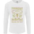 Fishing & Hunting Fisherman Hunter Funny Mens Long Sleeve T-Shirt White