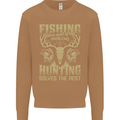 Fishing & Hunting Fisherman Hunter Funny Mens Sweatshirt Jumper Caramel Latte