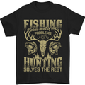 Fishing & Hunting Fisherman Hunter Funny Mens T-Shirt Cotton Gildan Black