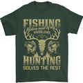 Fishing & Hunting Fisherman Hunter Funny Mens T-Shirt Cotton Gildan Forest Green