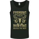 Fishing & Hunting Fisherman Hunter Funny Mens Vest Tank Top Black