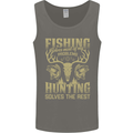 Fishing & Hunting Fisherman Hunter Funny Mens Vest Tank Top Charcoal