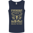 Fishing & Hunting Fisherman Hunter Funny Mens Vest Tank Top Navy Blue