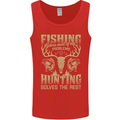Fishing & Hunting Fisherman Hunter Funny Mens Vest Tank Top Red