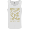 Fishing & Hunting Fisherman Hunter Funny Mens Vest Tank Top White