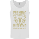 Fishing & Hunting Fisherman Hunter Funny Mens Vest Tank Top White