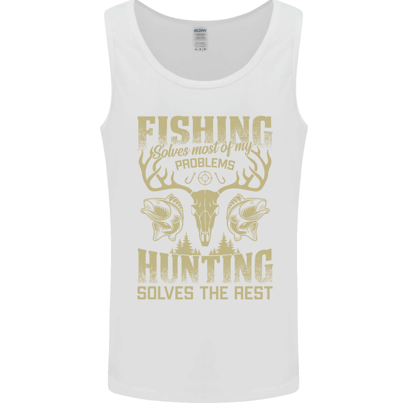 Fishing & Hunting Fisherman Hunter Funny Mens Vest Tank Top White