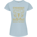 Fishing & Hunting Fisherman Hunter Funny Womens Petite Cut T-Shirt Light Blue