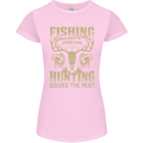 Fishing & Hunting Fisherman Hunter Funny Womens Petite Cut T-Shirt Light Pink