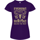 Fishing & Hunting Fisherman Hunter Funny Womens Petite Cut T-Shirt Purple