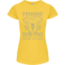 Fishing & Hunting Fisherman Hunter Funny Womens Petite Cut T-Shirt Yellow