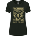 Fishing & Hunting Fisherman Hunter Funny Womens Wider Cut T-Shirt Black