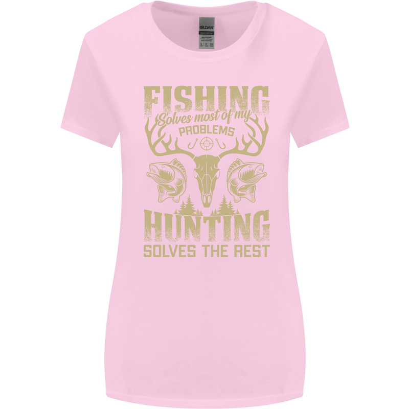 Fishing & Hunting Fisherman Hunter Funny Womens Wider Cut T-Shirt Light Pink