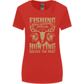 Fishing & Hunting Fisherman Hunter Funny Womens Wider Cut T-Shirt Red