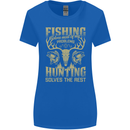 Fishing & Hunting Fisherman Hunter Funny Womens Wider Cut T-Shirt Royal Blue