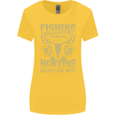 Fishing & Hunting Fisherman Hunter Funny Womens Wider Cut T-Shirt Yellow