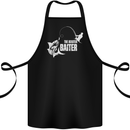 Fishing the Master Baiter Funny Fisherman Cotton Apron 100% Organic Black