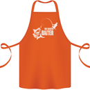 Fishing the Master Baiter Funny Fisherman Cotton Apron 100% Organic Orange