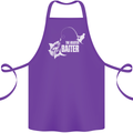 Fishing the Master Baiter Funny Fisherman Cotton Apron 100% Organic Purple