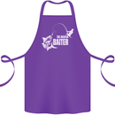 Fishing the Master Baiter Funny Fisherman Cotton Apron 100% Organic Purple