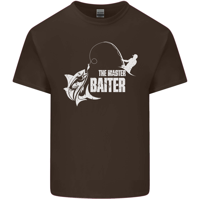 Fishing the Master Baiter Funny Fisherman Mens Cotton T-Shirt Tee Top Dark Chocolate