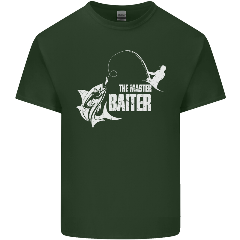 Fishing the Master Baiter Funny Fisherman Mens Cotton T-Shirt Tee Top Forest Green