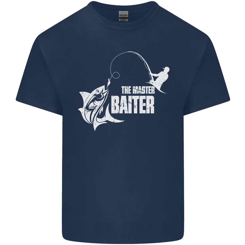 Fishing the Master Baiter Funny Fisherman Mens Cotton T-Shirt Tee Top Navy Blue