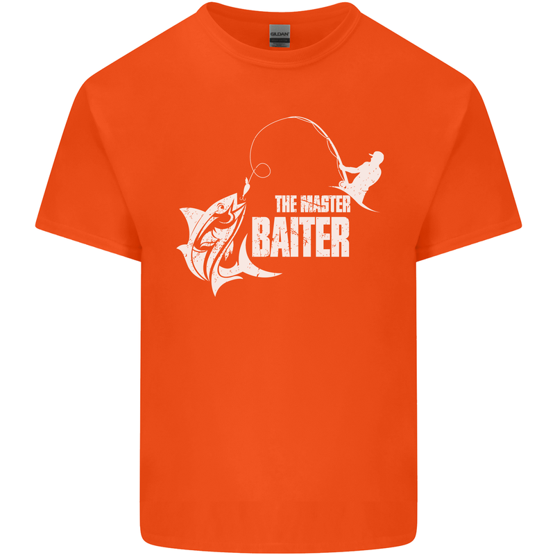 Fishing the Master Baiter Funny Fisherman Mens Cotton T-Shirt Tee Top Orange