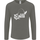 Fishing the Master Baiter Funny Fisherman Mens Long Sleeve T-Shirt Charcoal