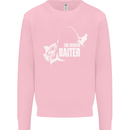 Fishing the Master Baiter Funny Fisherman Mens Sweatshirt Jumper Light Pink