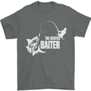 Fishing the Master Baiter Funny Fisherman Mens T-Shirt Cotton Gildan Charcoal